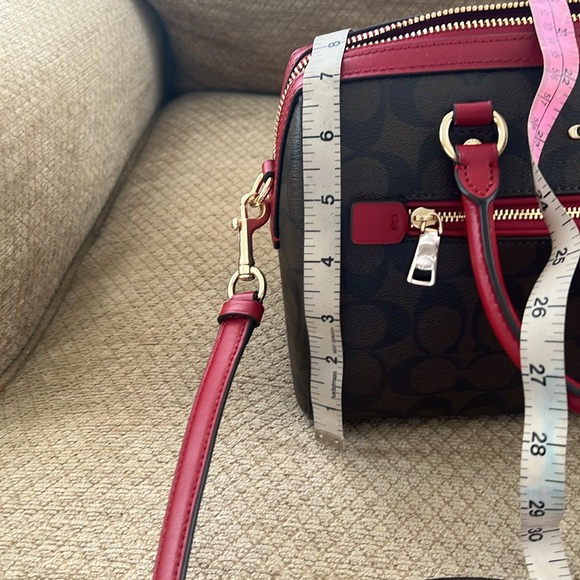 Coach Rowan Brown and Red Satchel New - Picture 9 of 11